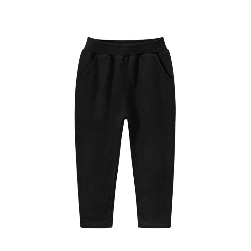Pantalones Deportivos Rectos de Algodón Puro para Niños 27kids Estilo Nuevo de Otoño - Capa Única, Color Sólido, Felpa Fina.