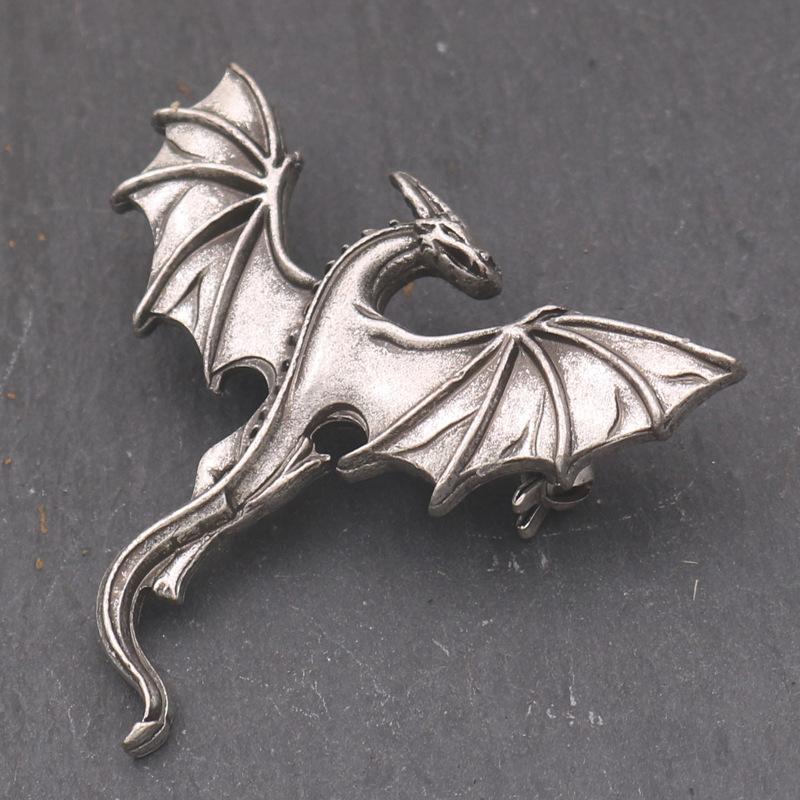 Vintage Viking Dragon Brooch Pin Unisex Alloy Accessory Bold And Unique