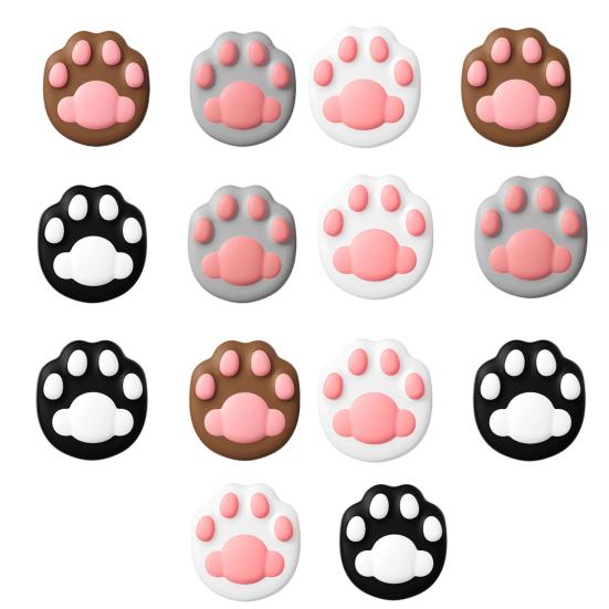 2Pcs Cat Paw Door Handle Stopper Self-Adhesive Silicone Door Knob Stop Wall Protector Quiet Shock Absorbent Wall Bumper Anti-collision Pad