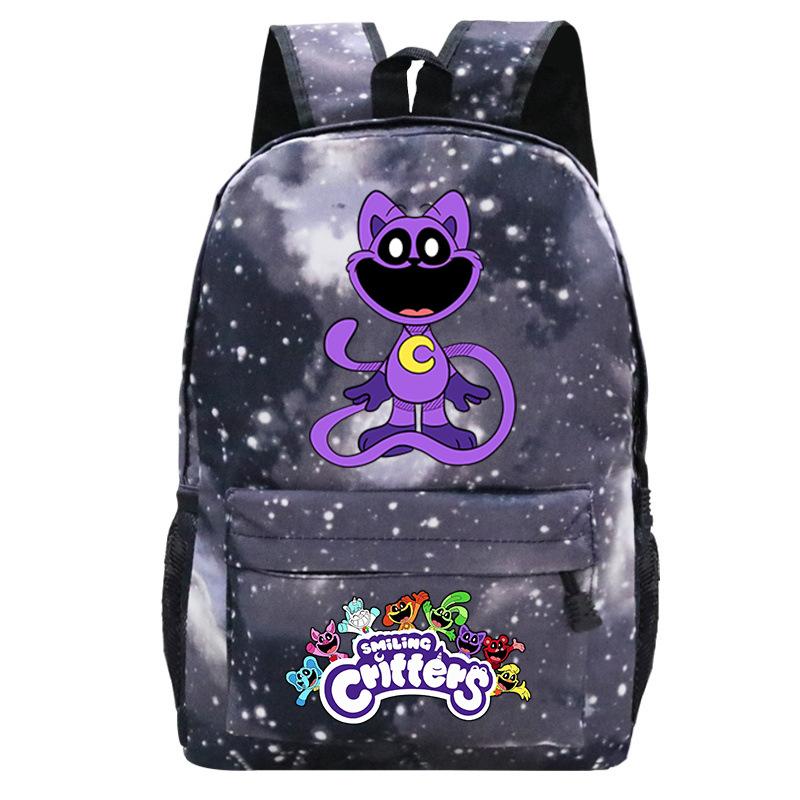 Cartoon Printed Children'S Backpack, Animation Schoolbag, Male And Female Primary And Secondary School Students Outdoor Travel Backpack