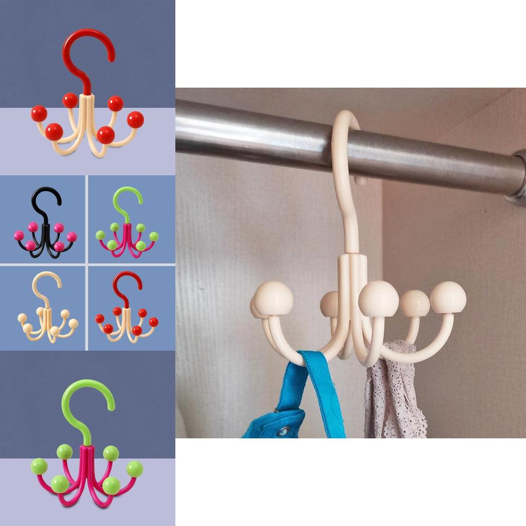 Multipurpose Six Claw Hook With Rotating Claws For Home And Dormitory Storage