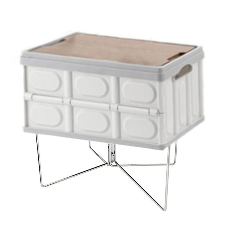 Camping Foldable Metal Stand Portable Metal Luggage Rack Ice Box Holder Coolers Stand for Outdoor Picnics Fishing