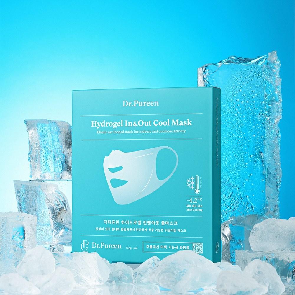 Dr. Purin Hydrogel In-N-Out Cool Mask Pack (4 sheets), 1 box, 4 sheets