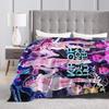 Kpop Demons Huntrix Hunters Flannel Blankets Rumi Mira Joey Creative Throw Blanket for Bedspread 125*100cm Rug Piece Soft