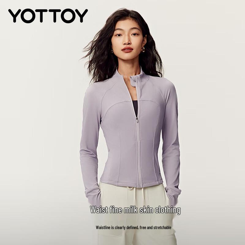 Yottoy Slim-Fit Stand Collar Yoga Jacket L