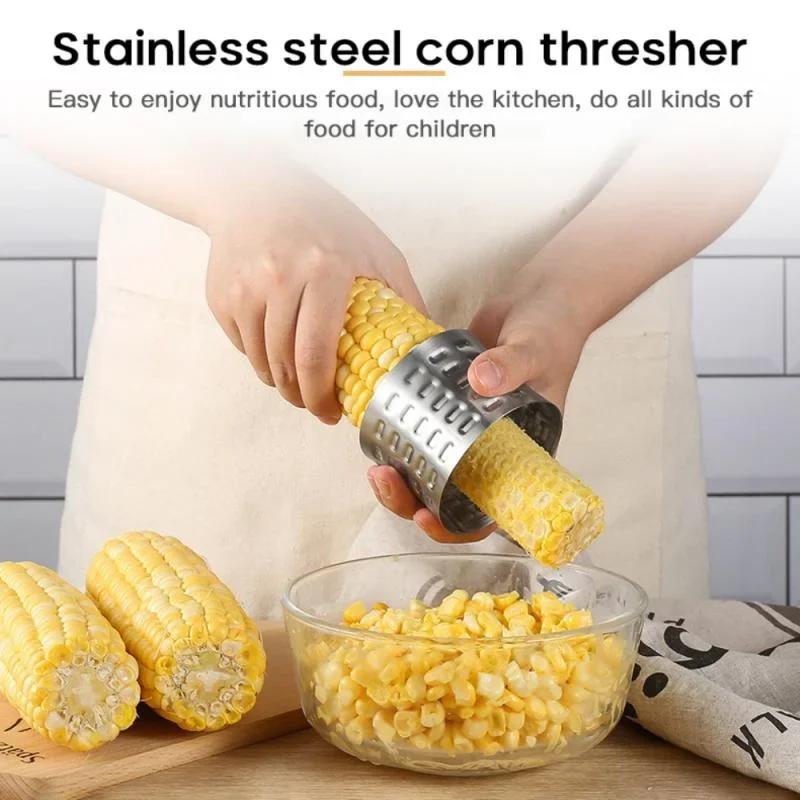 Stainless Steel Corn Husker Rotary Corn Peeler Kitchen Gadget Creative Tools for Easy Corn Preparation
