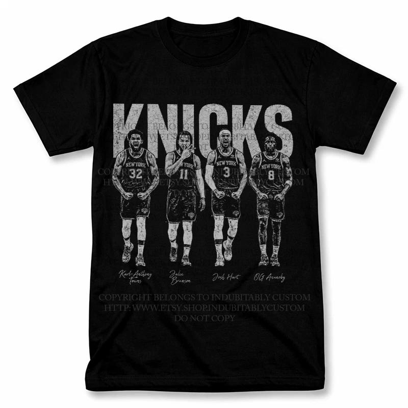 Jalen Brunson Karl Anthony Towns Knicks Graphic T Shirt Vintage Style Tee