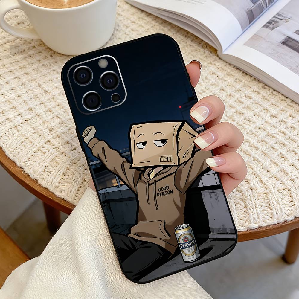 Cartoon Paper Man   Phone Case For iPhone 17, 16,15,14,13,12,11 Plus,Pro Max, Others Soft Black Cover