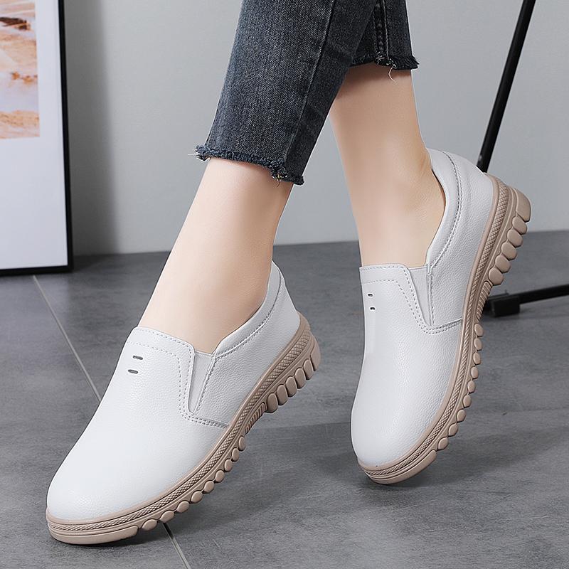 

Женские лоферы мокасины для вождения повседневные слипоны черные офисные туфли для бизнеса EU: 41 белый