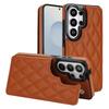 Rhombic Buckle Credit Cards Leather Phone Case for Samsung Galaxy S26 S25 Plus S24 FE S23 Ultra S22 S21 Shockproof Cover