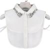 Women's Chiffon Shirt Collar Embroidered Nail Beads Versatile Fake Collar Water Diamond Decoration
