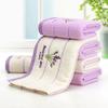 Hochwertiges Badetuch, Baumwolle, Stickerei, Lavendel, Aromatherapie, weiches Handtuch- und Lakenset, 34 x 74 cm