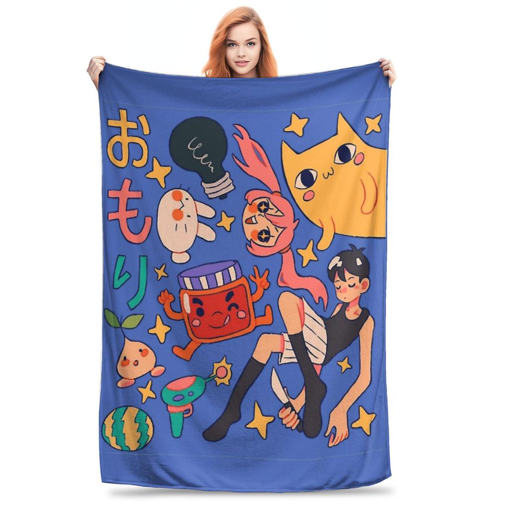 Anime Omori Game  Blanket Cover  Plush Throw Blanket Summer Air Conditioning Printed Lightweight Bedspreads,