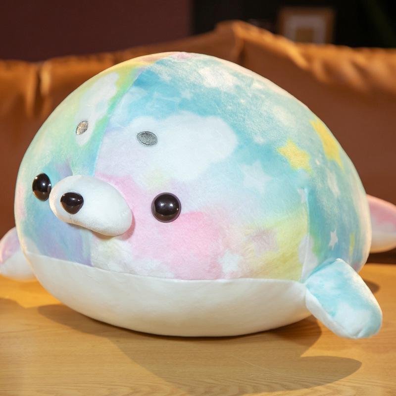 

Soft Rainbow Seal Doll Plush Toy Aquarium Lying Seal Doll Children s Ragdoll Birthday Gift 55cm（0.45kg）