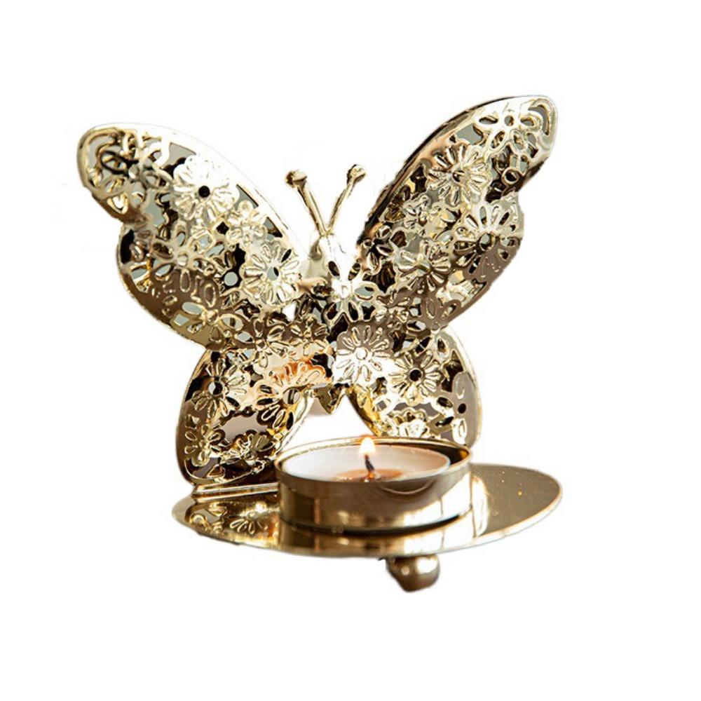 Exquisite Gold Hollow Candlesticks Iron Art Metal Table Ornament Christmas Candle Holder Bedroom