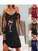 2023 Weihnachten Mesh Weinglas Damenkleid