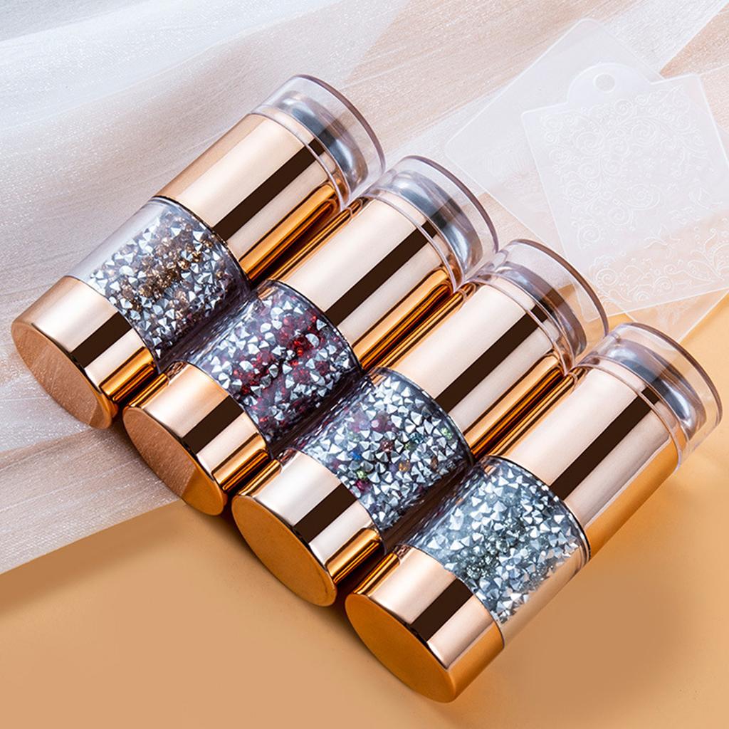 Clear Nail Art Stamper Set with 2pcs Scrapers Create French Nails Designs Easily