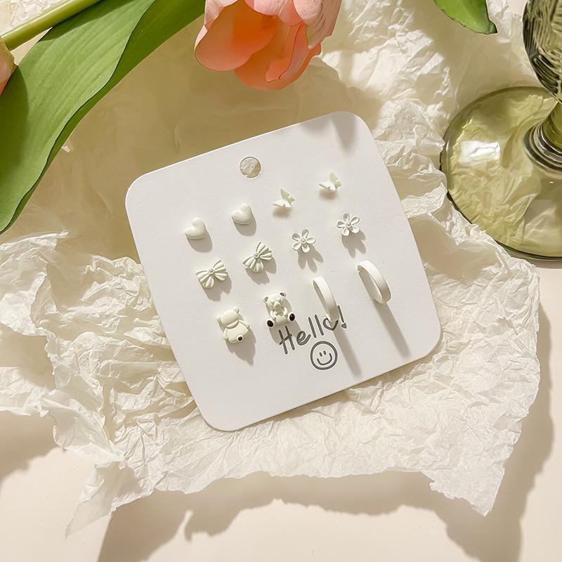 

Летний набор серег-пусет с цветочным дизайном: Милые, Универсальные, Маленькие Серьги для Женщин и Студенток