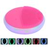 Ultrasonic Silicone Face Cleansing Brush 7 Color Photon Therapy Light Face Cleansing Brush (Rose