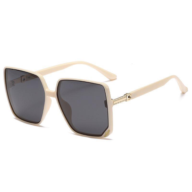 Metal Temple Polarized Large Frame Sunglasses - Women's Minimalist Versatile Sun Protection Fashion