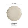 European-Style Embossed French Ceramic Tableware Set: Dinner, Soup, Bowl & Vegetable Plates, Saucers