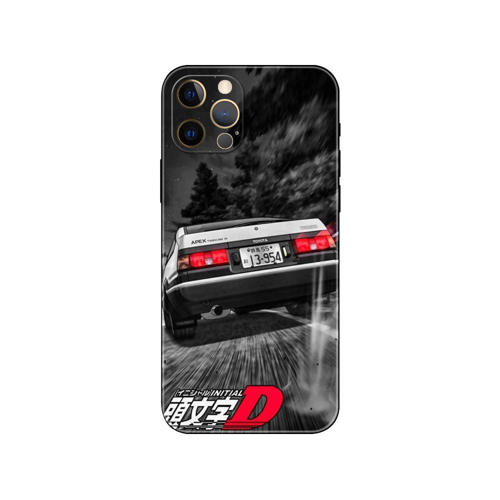 

Автомобильный чехол Initial D AE86 для iPhone 5 5S se 6 6s 7 8 plus x 10 XR XS 11 12 13 mini pro MAX, черная задняя крышка из ТПУ iphone 5 5S SE 2016