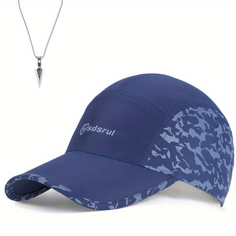 2pcs SDSRUI Quick-drying Baseball Cap Duck Tongue Cap Summer Arrow Pendant Necklace Set Men Women Fashion Leisure Couple Sun Hat