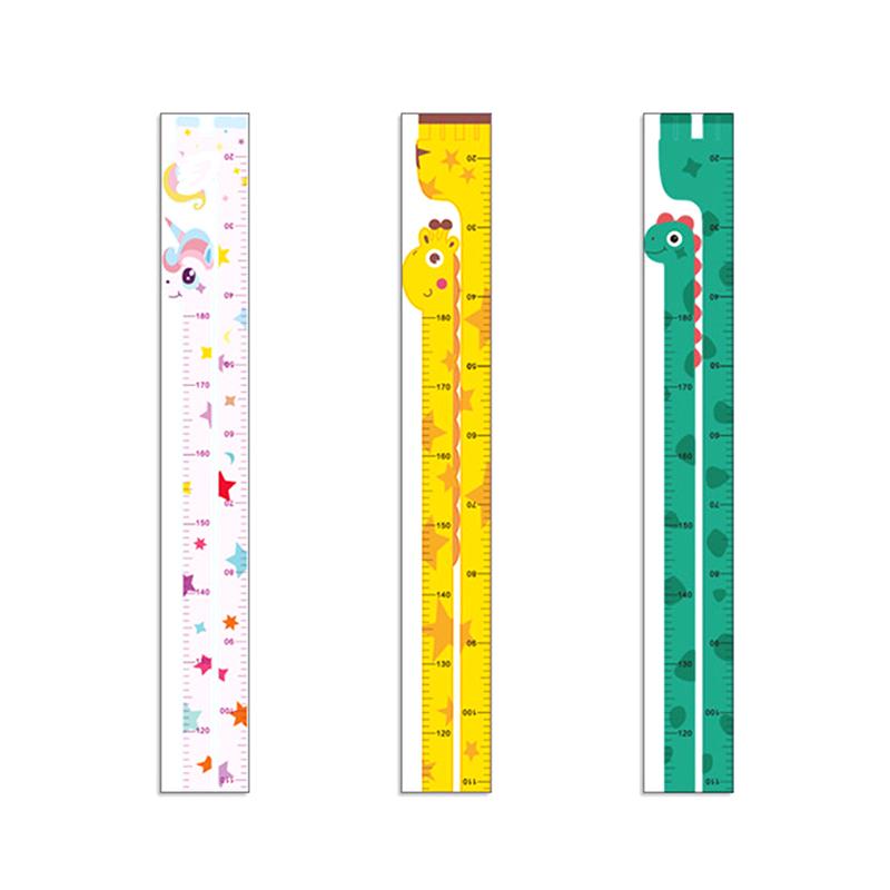 Cartoon Animals Height Measure Wall Sticker Dinosaur  For Kids Room Nursery Child Growth Ruler Growth Chart