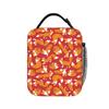 Cartoon Red Fox Lunch Bag  Aesthetic Lunch Box Picnic Portable Zipper Thermal Tote Handbags For Child Oxford Print Cooler Bag