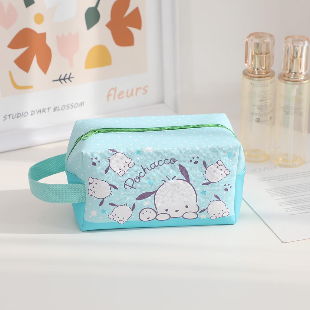 Head Pochacco Polka Dots Pu Travel Storage Bag For Cosmetics And Use Stationery