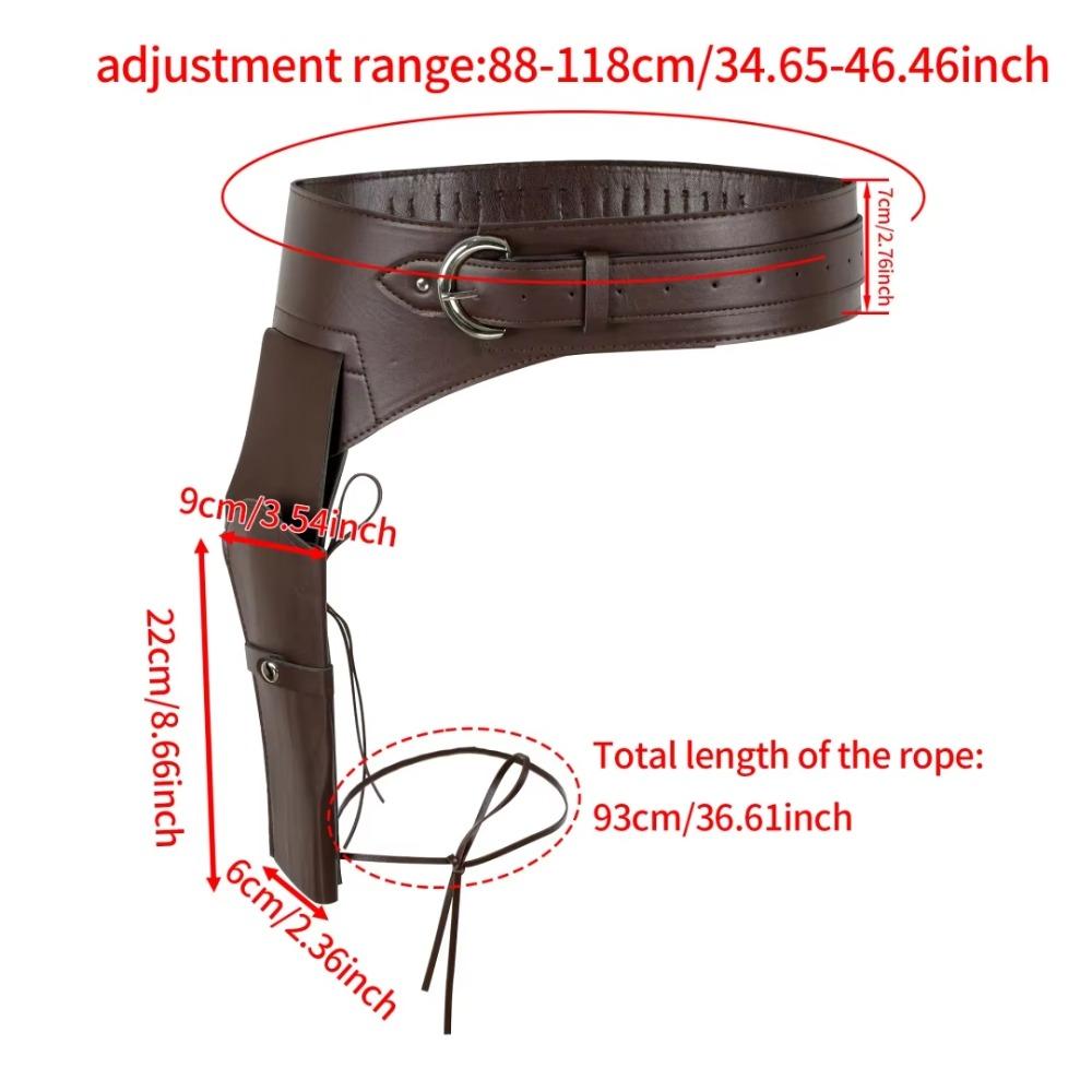 PU Leather Waist Strap Belt Pin-Buckle Adjustable Leg Pouch Leg Hanging Pouch Medieval Costume