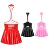 Women's Patent Leather Halter Neck Sexy Backless Bodycon Party MIni Dress Clubwear