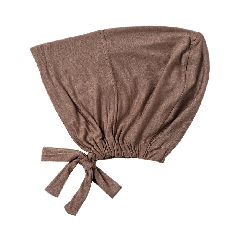 Muslim Women Inner Hijab Caps Stretch Adjustable Elastic Bonnet Tie Back Jersey Female Headwrap Turbante Mujer