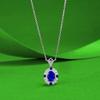 Zhu Zhi Fan Royal Blue S925 Sterling Silver Pendant Necklace for Women - Elegant Luxury Clavicle Chain