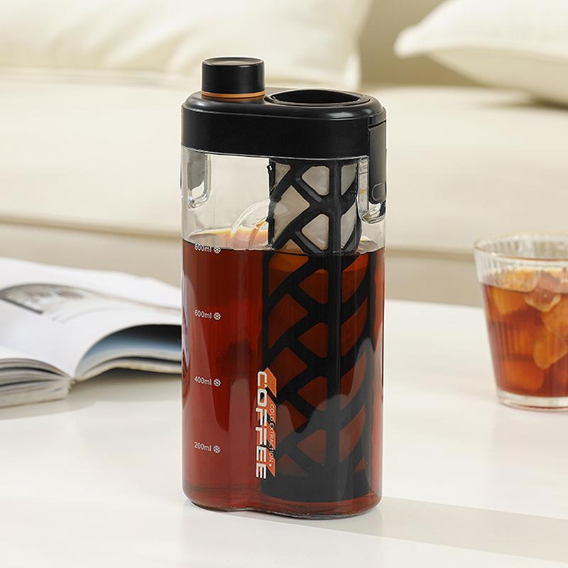 800ML Manual Cold Brew Coffee Maker Press Type Iced Tea Infuser Pitcher With Removable Filter Summer Portable Coffeeware Pot