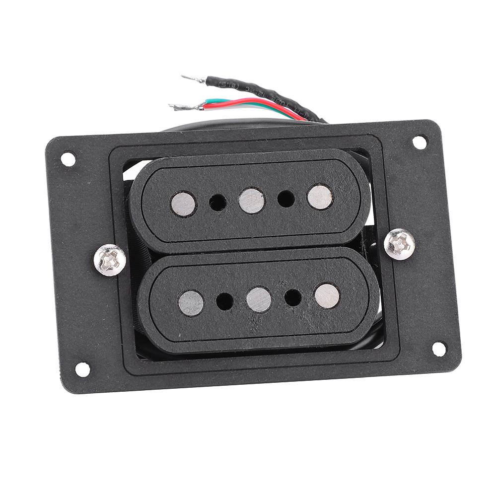 Prewired 3 String Humbucker Pickup Input Jack for Cigar Box Guitar(Vulcanized Fiber Black)