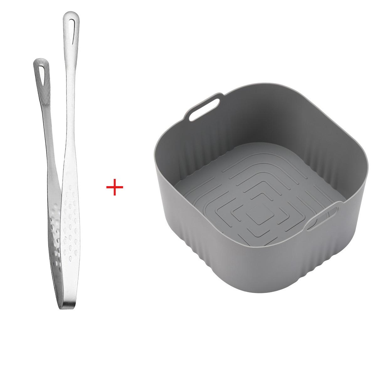 

17cm Silicone Air Fryer Mold 28cm Stainless Steel Barbecue Clip Set Non Stick Bakeware Compatible with Philips for Baking Cake