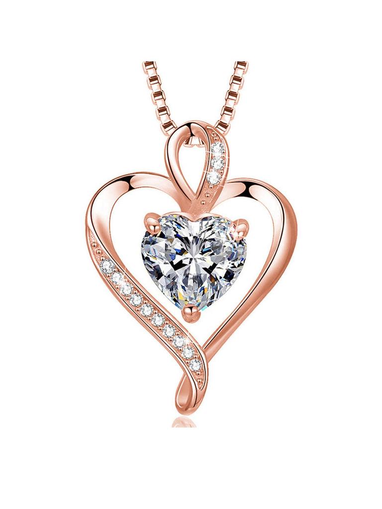 520 Valentine Gift For Women Zircon Heart Pendant Clavicle Chain Exquisite Love Necklace Jewelry