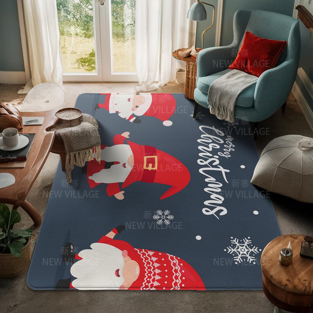 House Entrance Carpet Home Door Mat Living Room Bath Foot Bathroom Non-slip Water Absorption Rugs Bath Merry Christmas Winter
