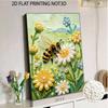Pearl Painting DIY Kit Bee and Yellow Flower Design Frameless Shiny Bead Canvas Creative Craft for Home Wall Decor Art Relaxing Needlework Hobby