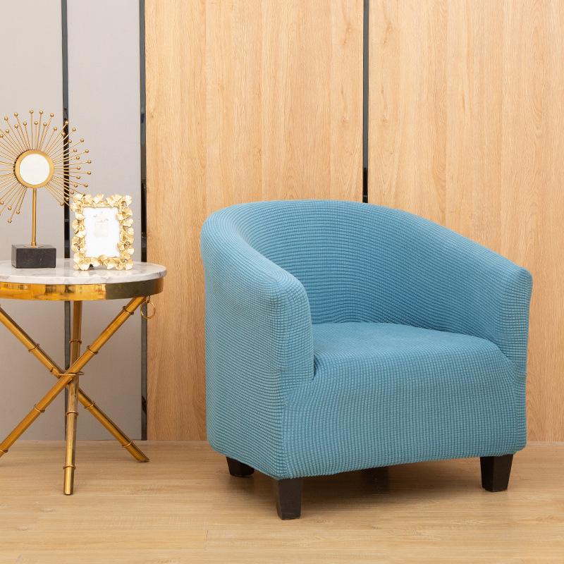 

Solid Color Corn Velvet Round Sofa Set All Inclusive Semi-circular Cafe Chair Cover Internet Cafe Hotel Sofa Chair Cover 40cm