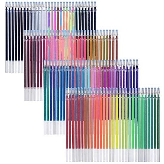 Gelmushta Gel Pens 100 Unique Colors (No Duplicates) Set for Adult Coloring Books Drawing with Case