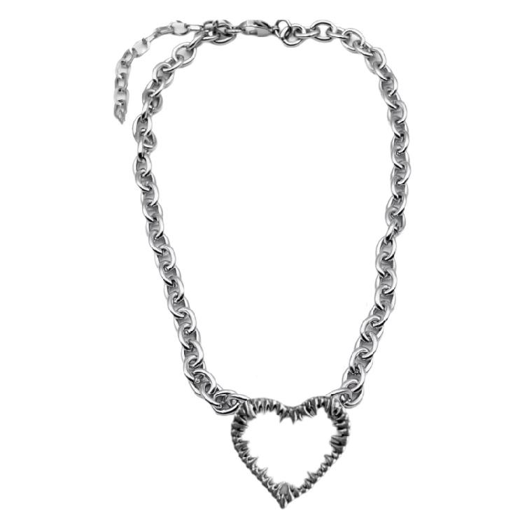 Thorn Heart Shaped Couple Necklace Matching Alloy Jewelry For Him Her Trendy Fashion Love Gift For Special Occasions