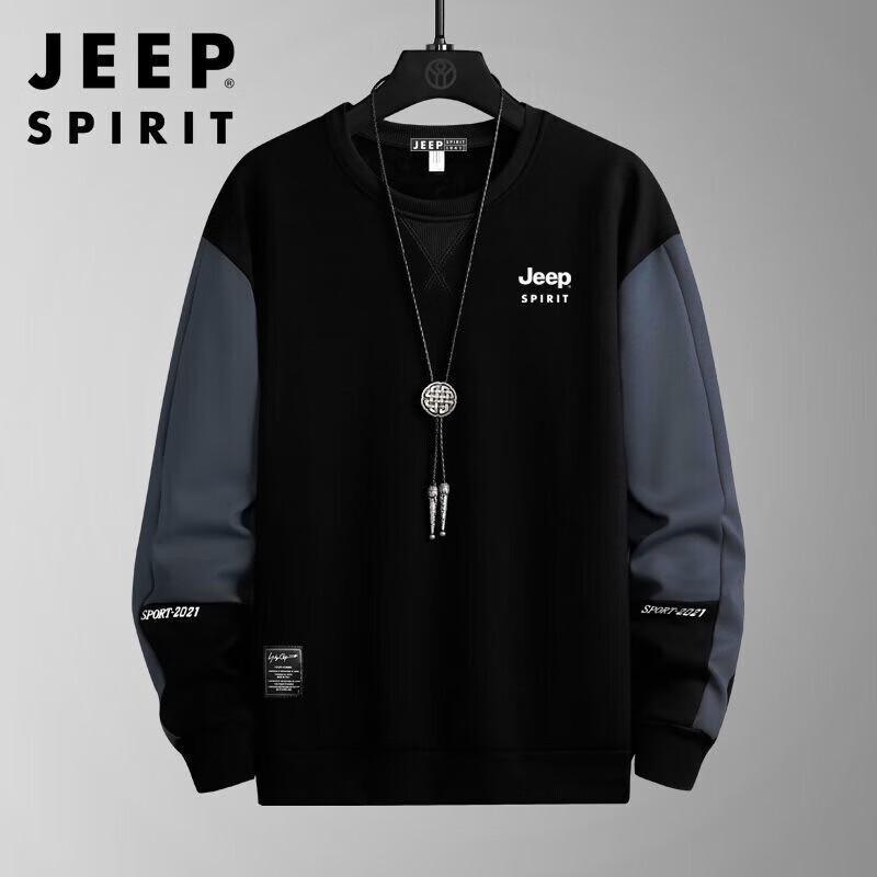 JEEP SPIRIT Men's Round Neck Casual Sweatshirt