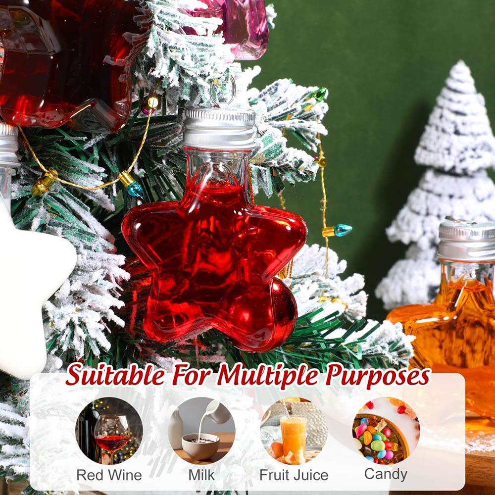 10/20pcs Star Shaped Clear Plastic Fillable Ornament Balls 50 Ml For Christmas Tree Decoration Diy Candy Drinks Wishing Bottles