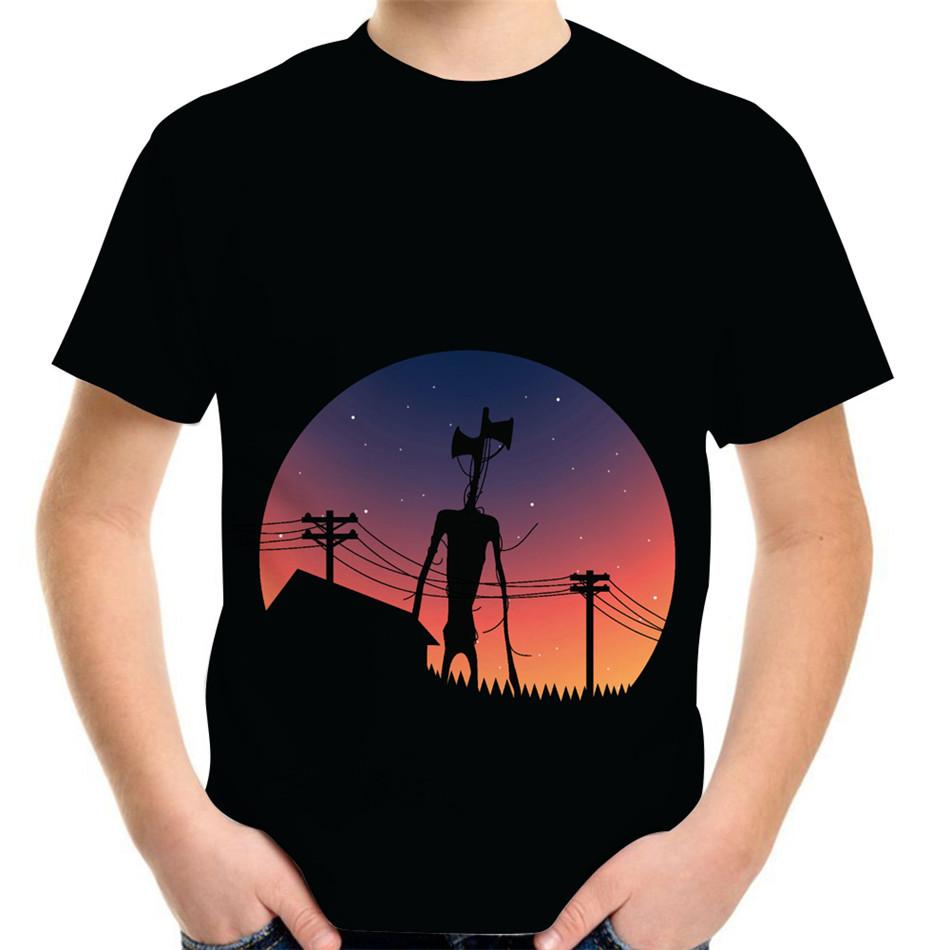 Sommer Rundhals 3D Interessante Cartoon-Muster Gedrucktes Oberteil Modisches Lässiges Kurzarm Kinder Jungen T-Shirts