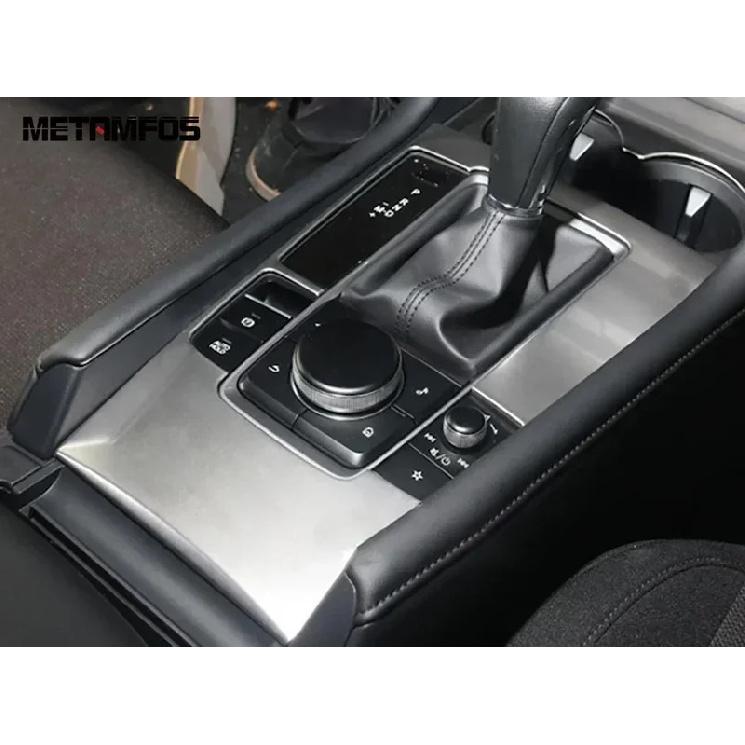 Center Console Gear Shift Box Panel Cover Trim For Mazda 3 M3 Axela - 2024 2025 Carbon Fiber Interior Car Accessories