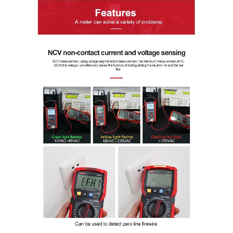 UNI-T UT89X UT89XD RMS Multimeter Digital Professional Electrical Tester NCV Diode Temperature Triode Capacitance Meter