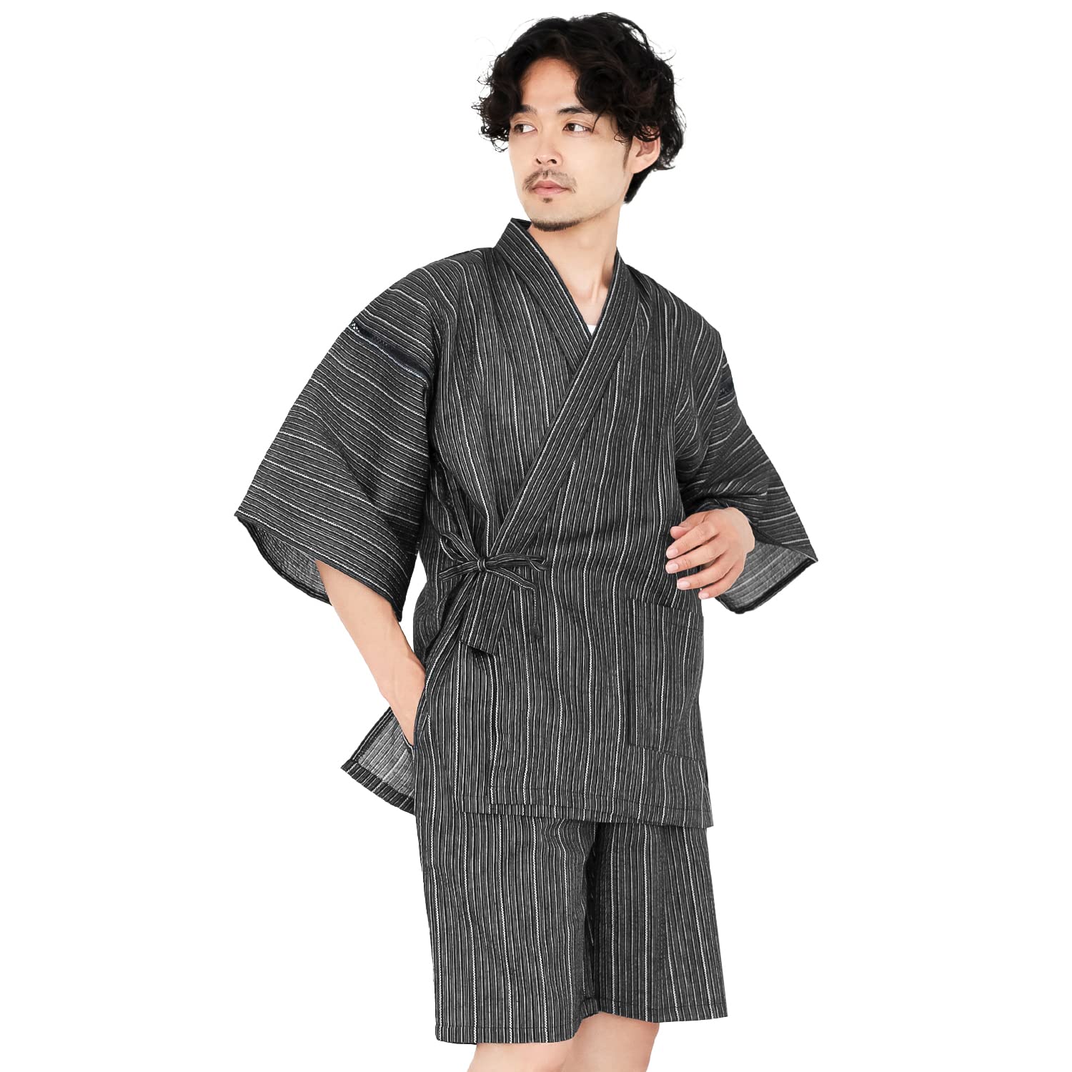 

стильный подарок на День для мужчин [KYOETSU] Джинбэй, пижама, Отцовский (упаковка, синий, JP, алфавит, L, 21A)