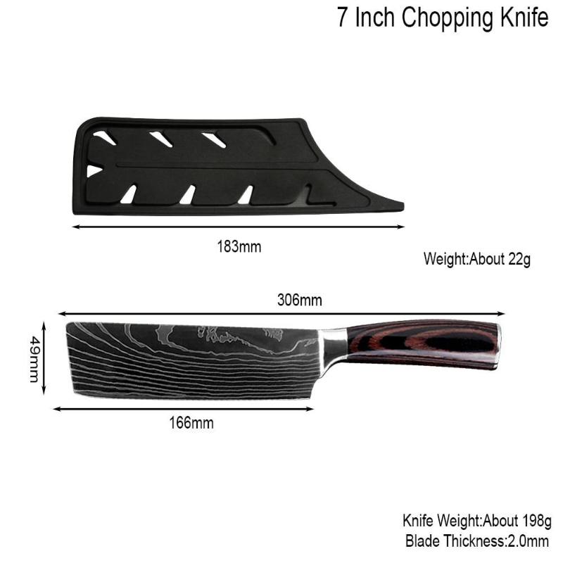 7-inch Chef's Knife Boning Knife Bread Knife Wooden Handle Stainless Steel Kitchen Knife Sharp Cutting Knife Paring Knife